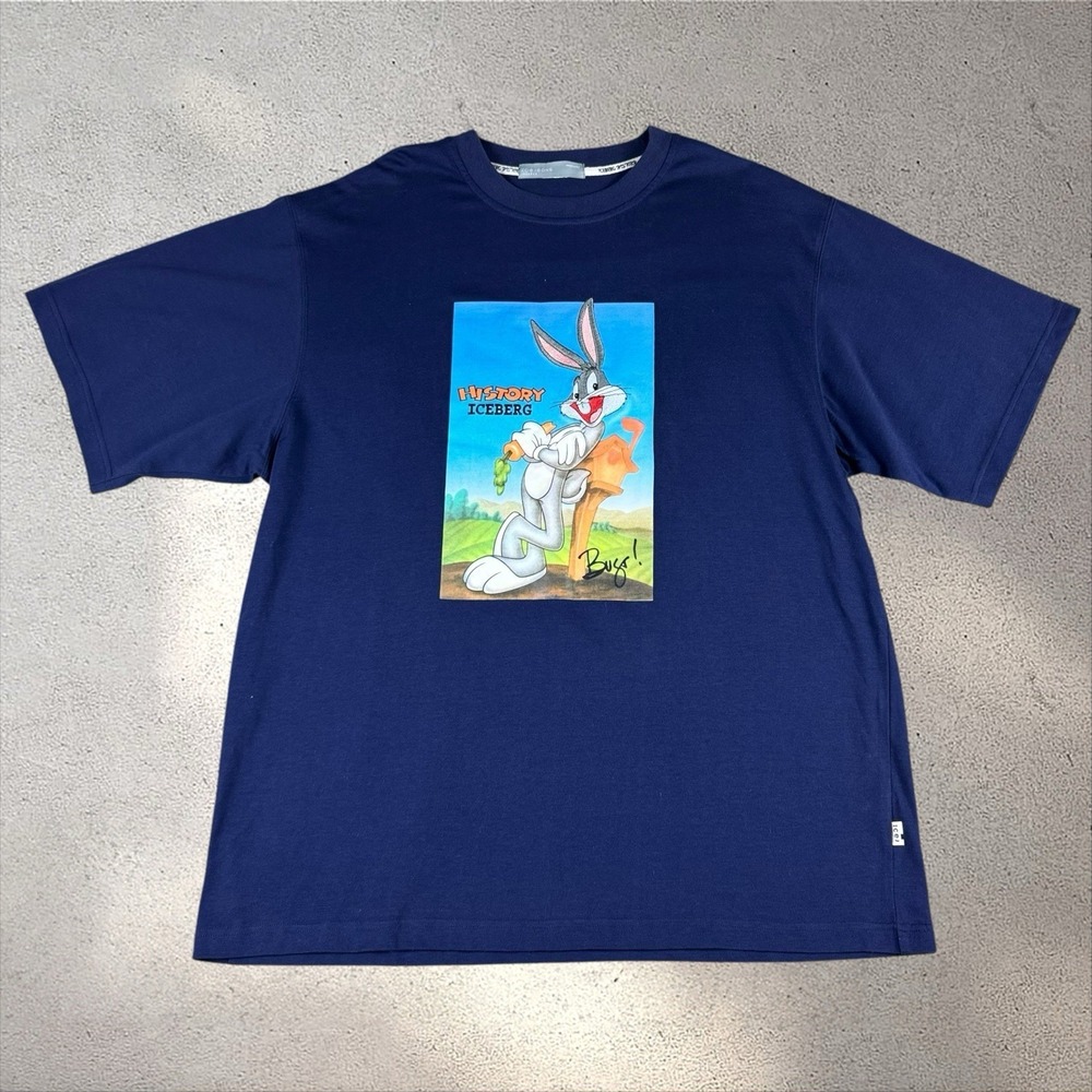 Vintage Iceberg History Looney Tunes Shirt XXL Italy Made‎ Bugs Bunny